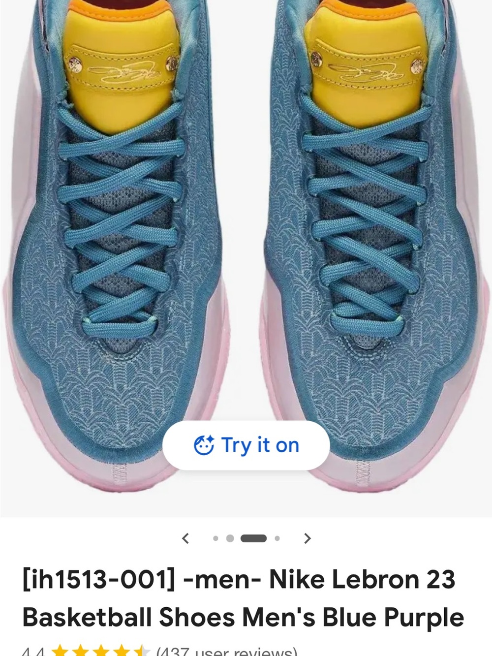 Nike Lebron XXIII Men’s Blue and Yellow Basketball Shoes